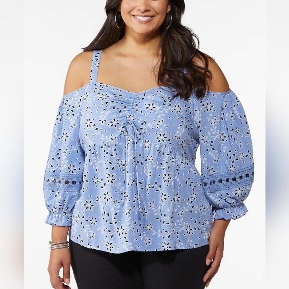 NWT OFF SHOULDER BOHO SUMMER TOP SIZE 18/20. 2X - Picture 1 of 2